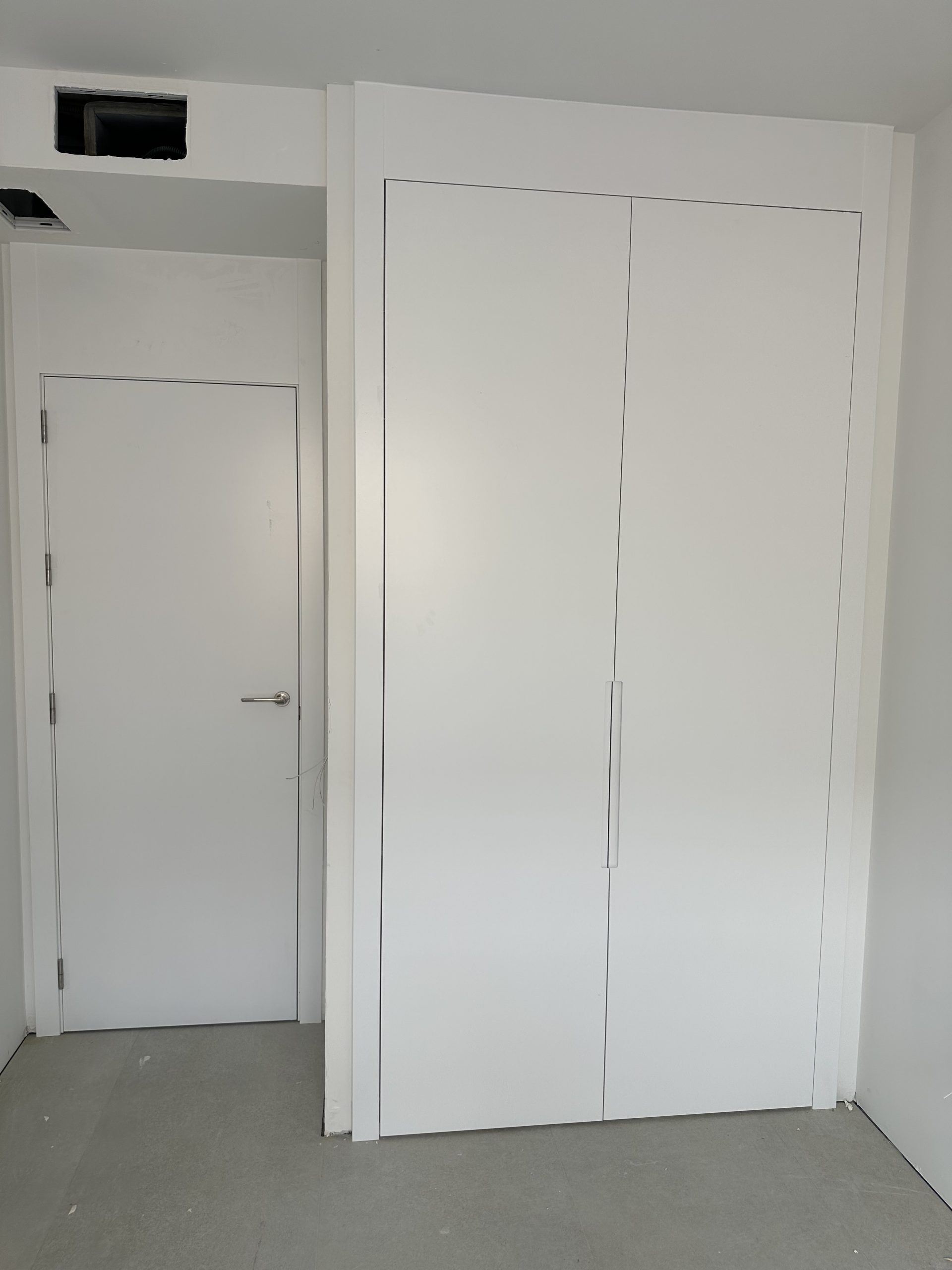 Puerta y armario con montante al techo